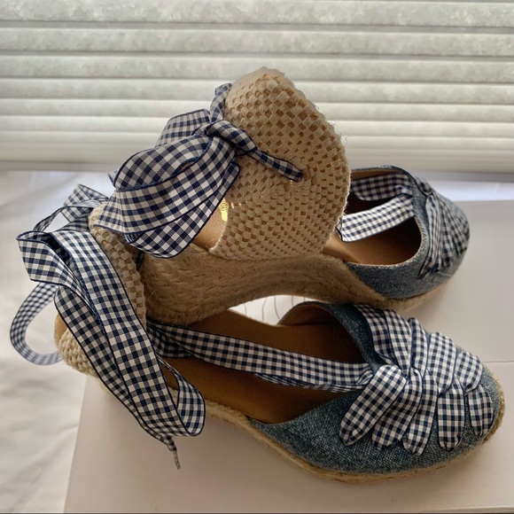 Beautiful Plaid Lace Up Espadrilles Made In Spain - Picture 2 of 5